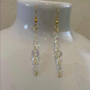 Elegant Gold and Crystal Drop Earrings